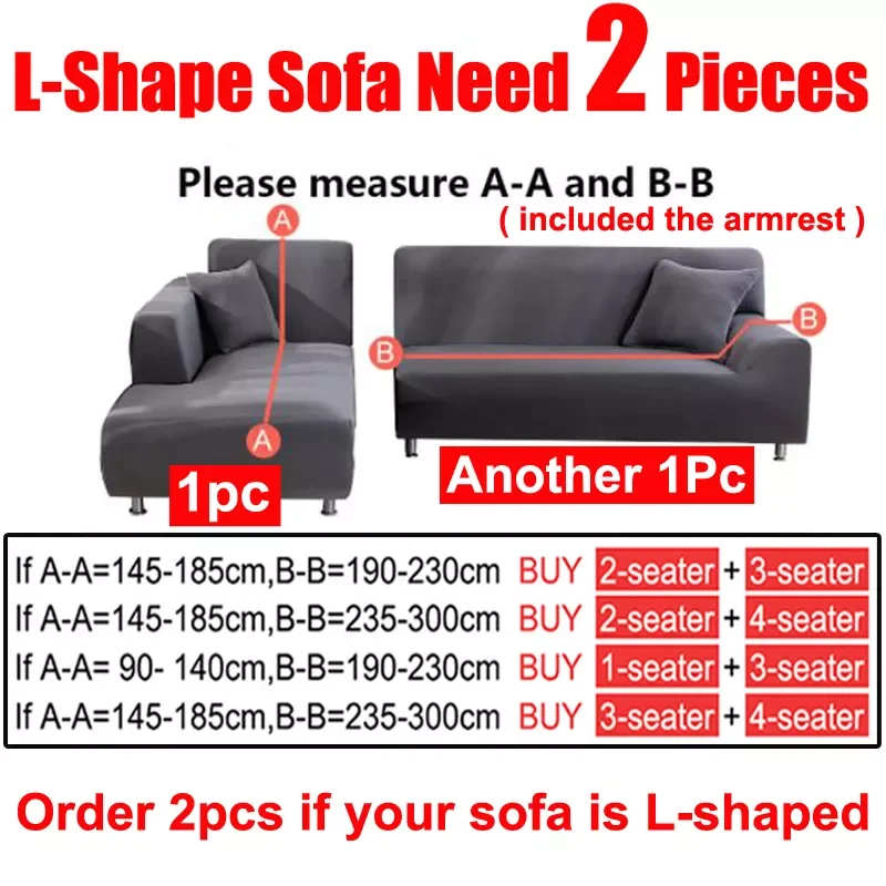 

2023 Elastic Sofa Cover 1/2/3/4 Seater L Shaped Corner Sofa Cover Protector for Living Room Stretch Cover for Sofa Couch Armchai