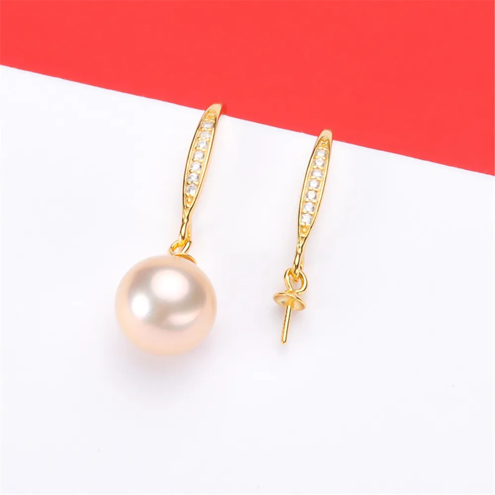 

DIY Pearl Jade Accessories S925 Silver Star Earrings, Ear Studs, Empty Fit 8-12mm Beads