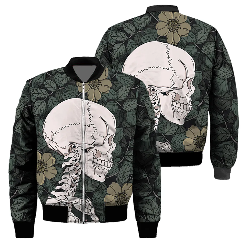 

New Men Denim Jackets Streetwear Skull Graffiti Blue Denim Jean Jacket Coat Hip Hop Harajuku Bomber Jacket Punk Rock Vintage