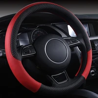 universal 38cm car steering wheel braid high quality leather anti slip car steering wheel cover car styling auto accessories