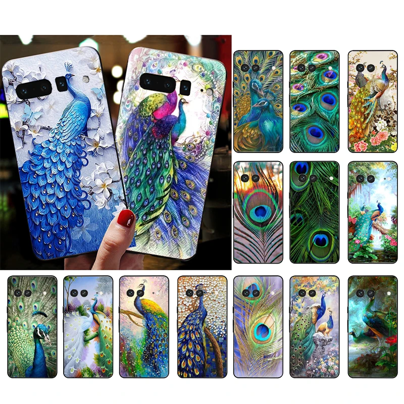 

Phone Case for Google Pixel 7 Pro 7 6A 6 Pro 5A 4A 3A Pixel 4 XL Pixel 5 6 4 3 XL 3A XL 2 XL Peacock Feathers Case