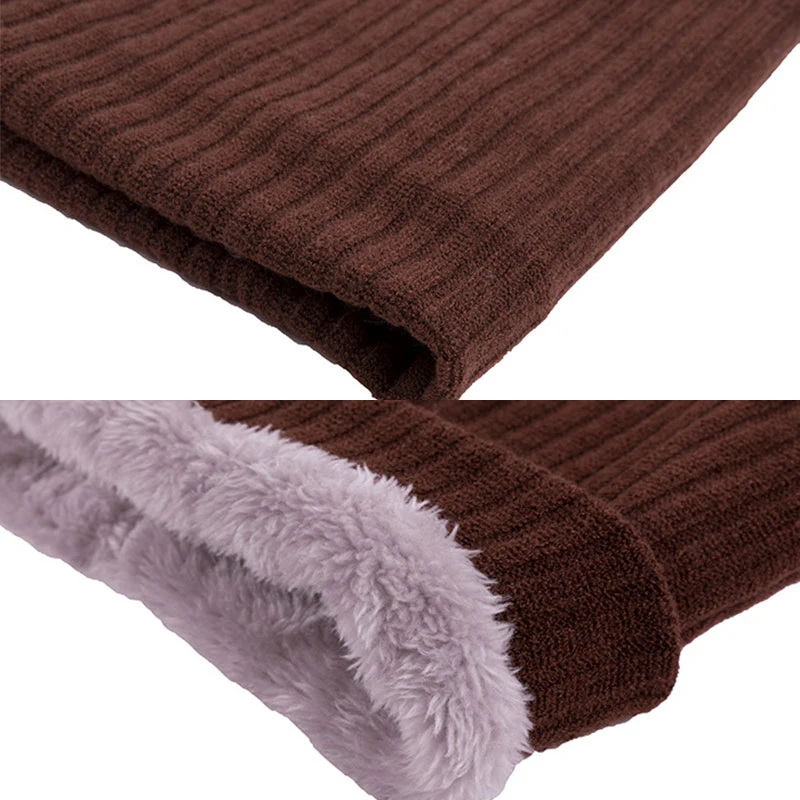 S унисекс шарф с кольцом на флисовой подкладке женский однотонный вязаный