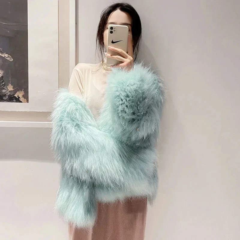 Fur For women Furry Short Winter Faux Fur Coat Women Long Sleeve O-Neck Warm Soft Fluffy Fashion manteau femme hiver