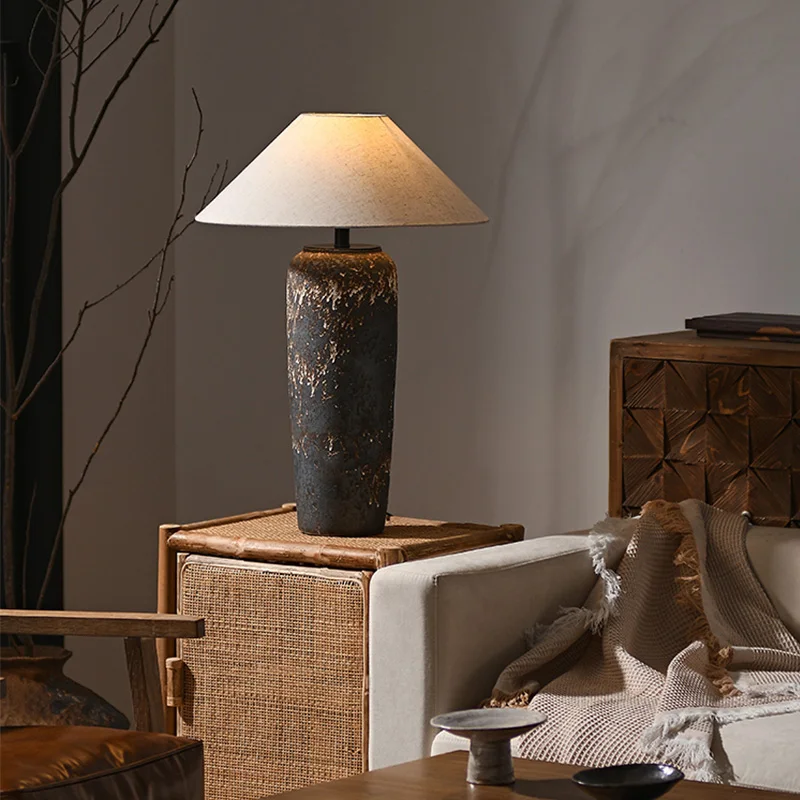 Керамическая Напольная Лампа Wabi Sabi ручной работы ретро-модель для комнаты