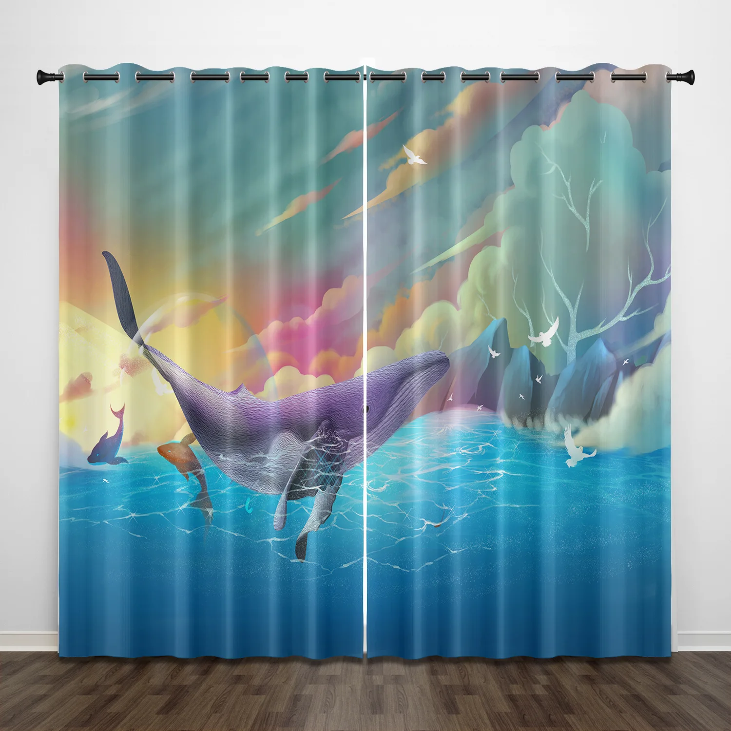 Затемняющие шторы с мультяшным цифровым принтом для детей занавески гостиной