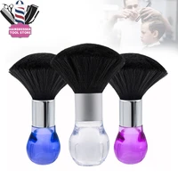barber cleaning hairbrush hair sweep brush transparent crystal handle hairdressing neck face duster brush haircut styling tools