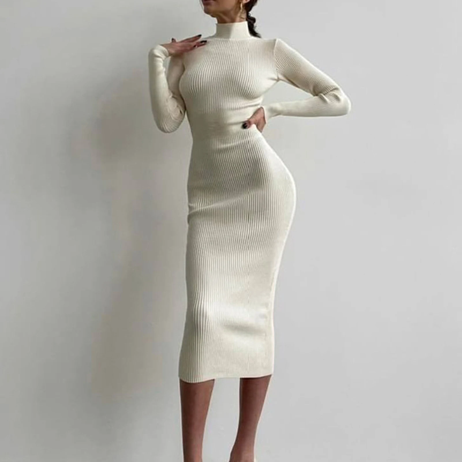 Белое Платье Водолазка фото 3