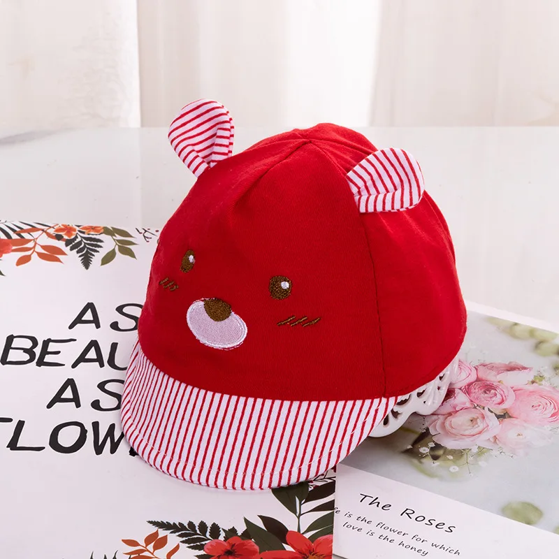 Детская шапка с мультяшным медведем летняя весенняя регулируемая женская