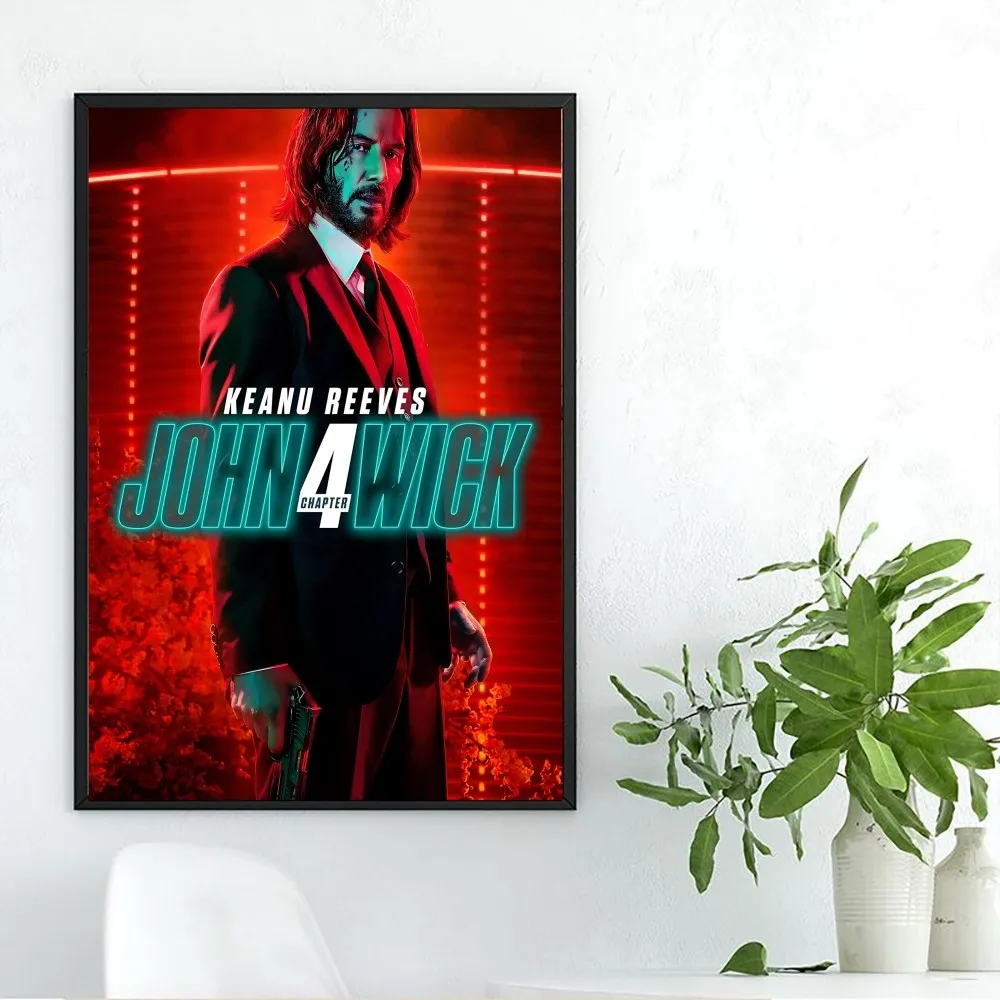 Movie John Wick Chapter 4 Poster Kraft Paper Vintage Wall Art Painting Study Aesthetic Small Size Stickers