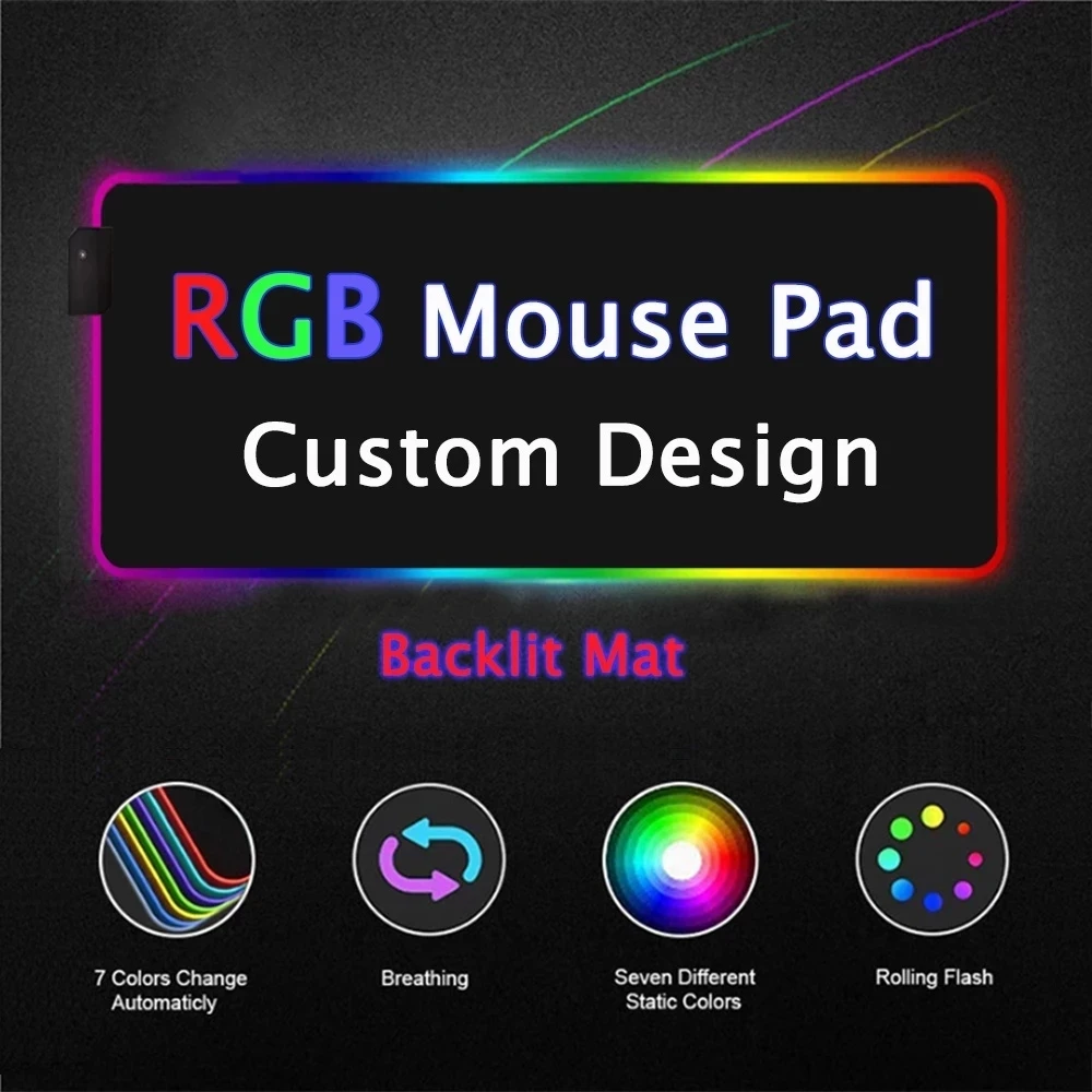 

DIY Mouse Pad Gaming mouse Accessories Personalized Picture Customization Gamer RGB Mousepad PC Laptop Keyboard Pad Desk Mat