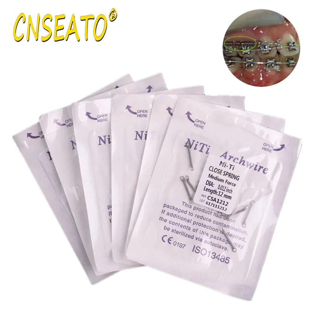 10 шт. Стоматологическая Ортодонтическая Закрытая пружинная катушка Niti одиночные