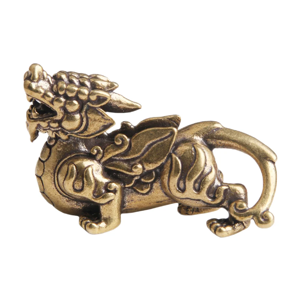 

KIRIN Desktop Decoration Auspicious Beast Models Retro Home Brassware Decors Vintage Gifts Animal Adornments Statuette