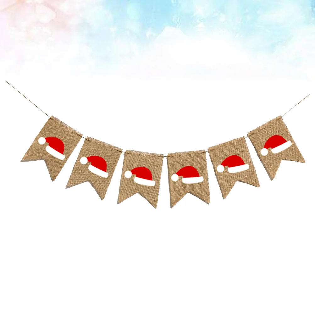 

Christmas Banner Buntingmerry Holiday Mantle Garland Party Decorations Fireplace Tree Flagburlap Decor Rustic Flags Hanging