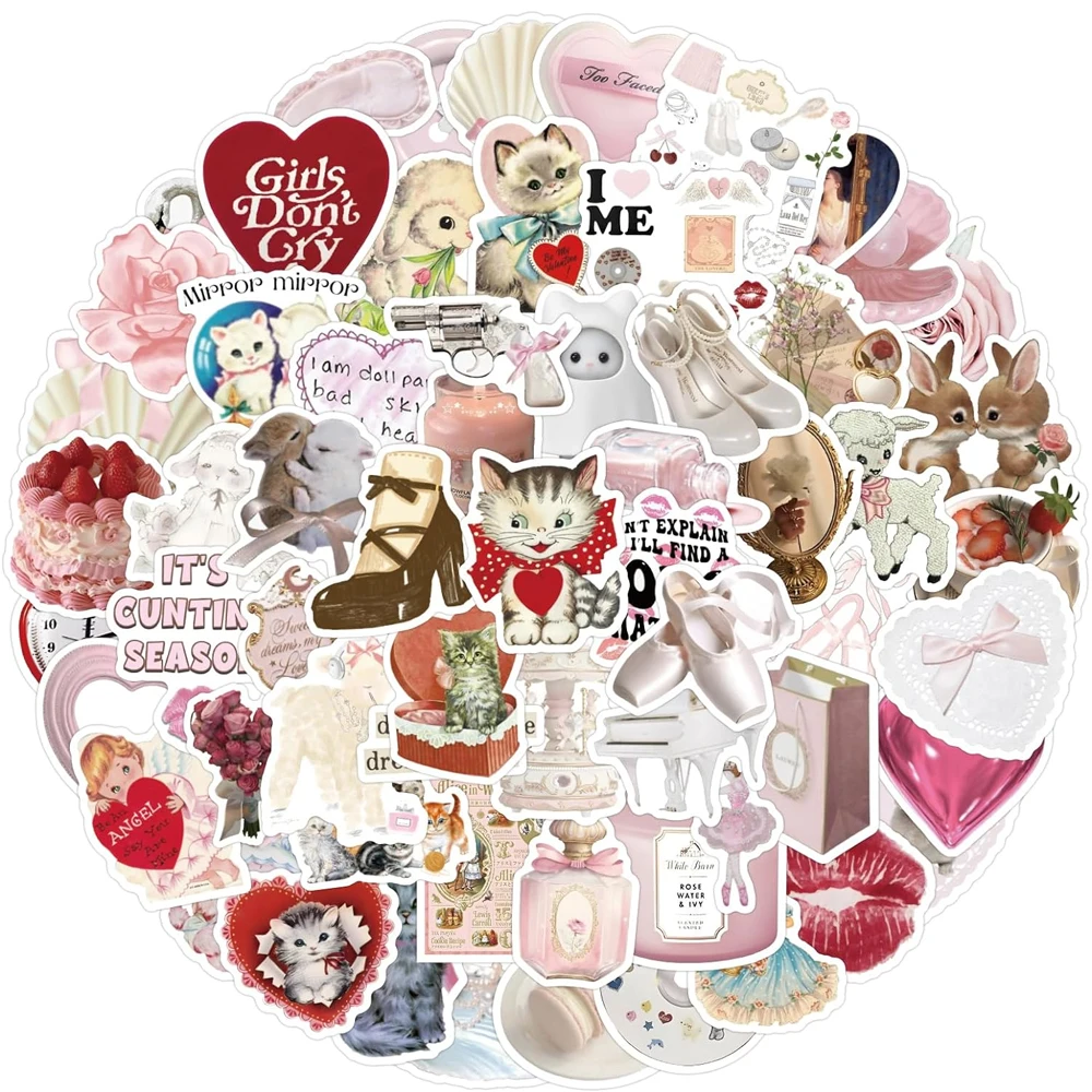 10/30/50/100pcs Vintage Style Stickers for Scrapbook, Paper Stickers for Journal, Planner, Notebook DIY Craft Decoration
