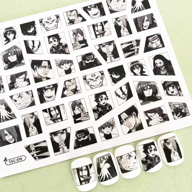 

Demon Slayer Kamado Tanjiro Kibutsuju Muzan Design Decal Slider Self Adhesive DIY Decoration Tools Nail Stickers TSC 310