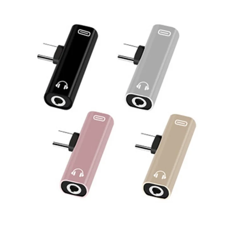 2 In 1 Dual Type C To USBC 3.5mm Jack Headphone Audio Charger Aux Adapter Splitter Converter for Xiaomi Huawei Not for Samsung