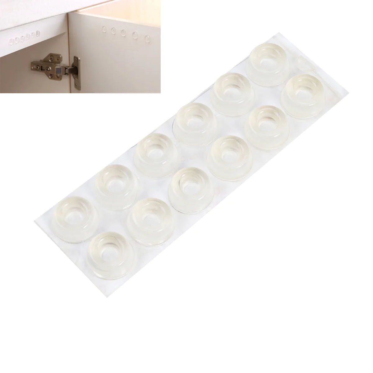 

12Pcs Clear Door Knob Bumpers Self-adhesive Door Stoppers Wall Protectors Rubber Feet for Furnitures