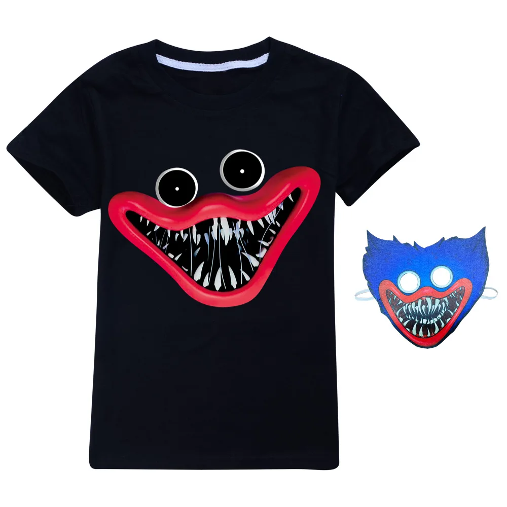 

Poppy Playtime Print Cartoon Kids Cosplay T-shirts Boy Horror Game Tops Tee Children Summer Girl Harajuku Short sleeve Clothes