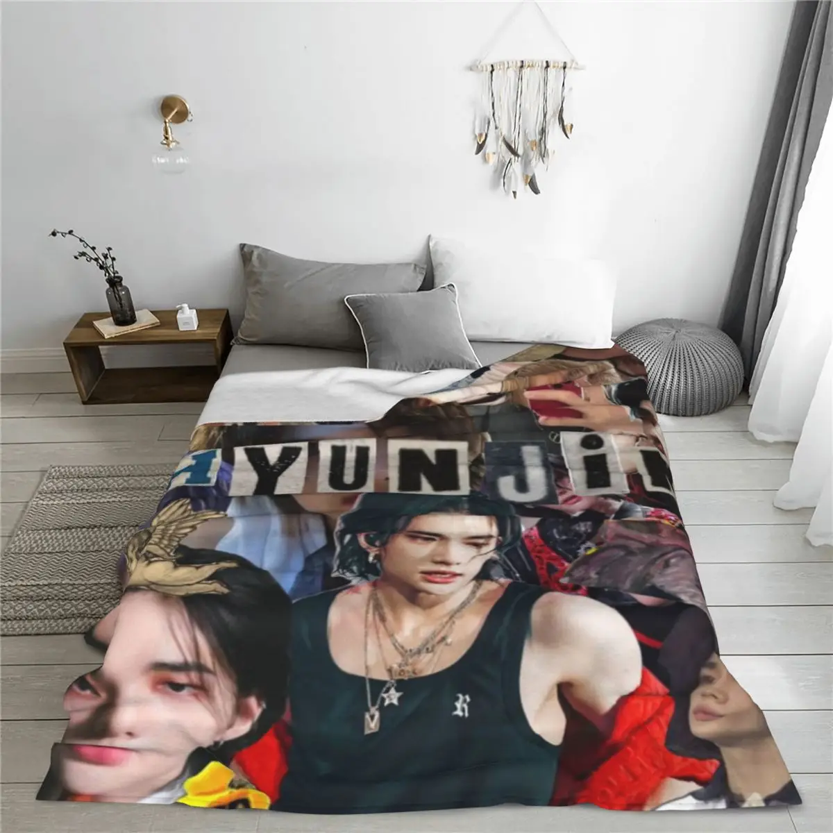 KPOP Hyunjin Одеяла для коллажа Теплые фланцевые одеяла Мягкое и удобное одеяло Одеяло