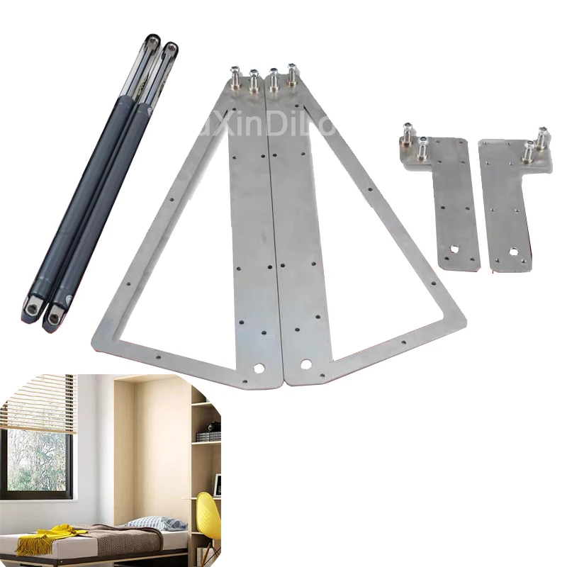 

1PCS DIY Murphy Wall Bed Mechanism Hydraulic Hinge Heavy Duty Hidden Bed Hardware Kit Fold Down Bed Accessories For 0.9-2M FG907