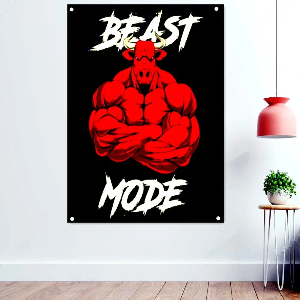 BEAST MODE Вдохновляющие тренировки Фитнес Тренажерный зал Мотивационный плакат