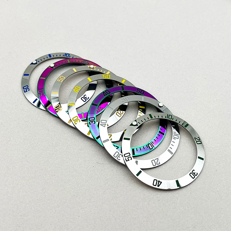 Mod 38mm Mirror Sloped Metal Watch Bezel Insert Ring Inner Diameter 30.5mm Fits SUB Men's Watch Cases Replace Repair Parts
