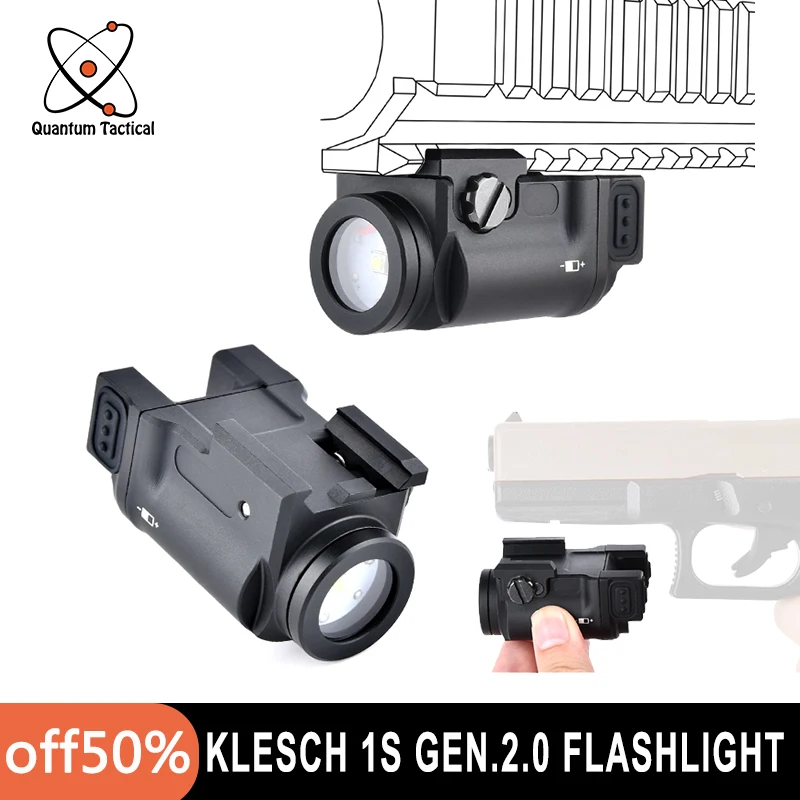 

Tactical Zenit Klesch 1S GEN.2.0 Flashlight Airsoft Weapon Hanging LED Weapon Scout Light Pistol Hunting Lamp For Glock 17 19