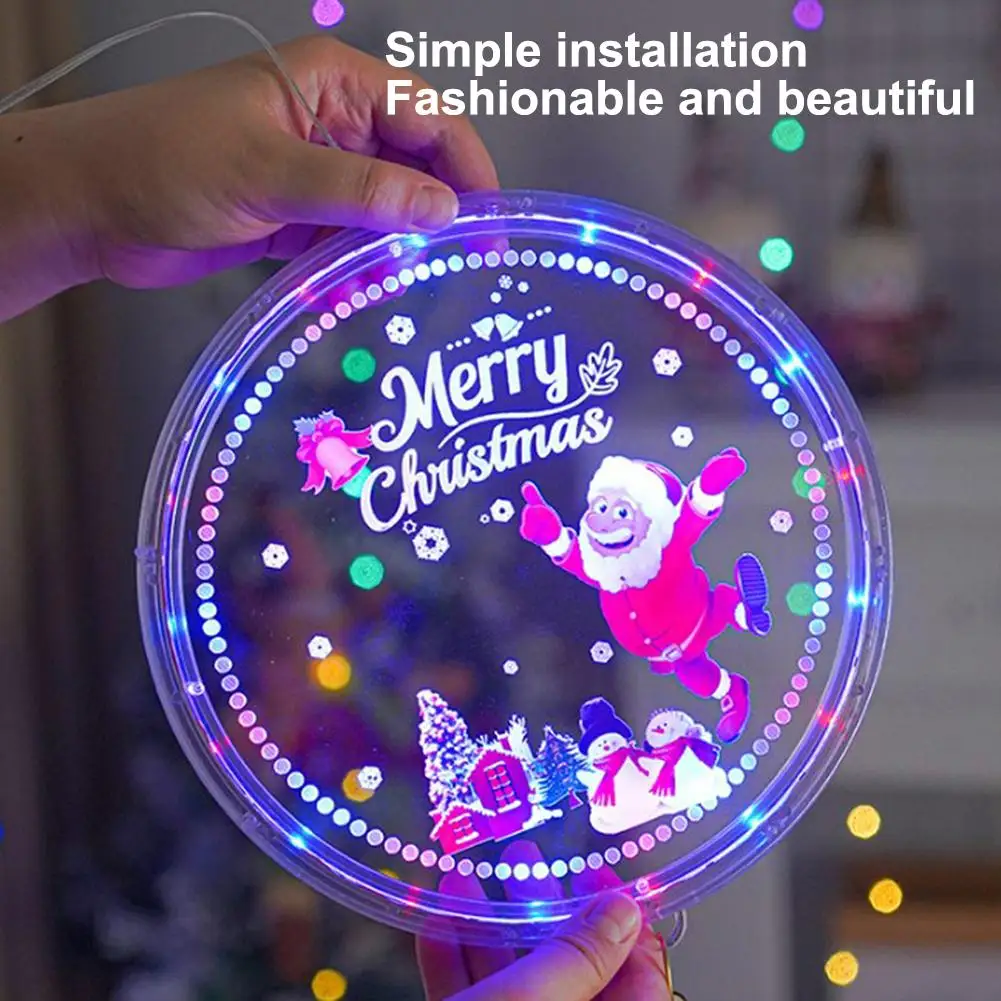 

Декор на новый год 2023, 3D подвесной светильник в виде дисков, СВЕТОДИОДНЫЙ цветной музыкальный светильник на рождественскую елку, домашнее у...