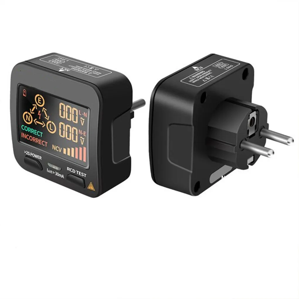 

Digital Socket Tester Non-contact Detection Portable Polarity Live Wire Zero Line Detector Electrician Tool EU Plug
