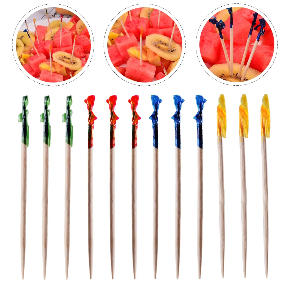 

Picks Cocktail Toothpicks Wooden Sticks Decorative Appetizer Fruit Party Drinks Skewers Disposable Forks Sandwiches Pick Martini