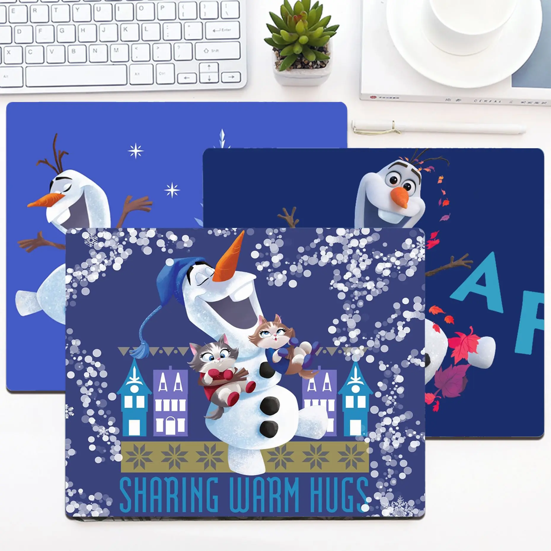 

Коврик для клавиатуры из мультфильма Disney Olaf, снеговик, замороженная кожа, коврик для стола, для студентов, для геймеров, настольного компьют...