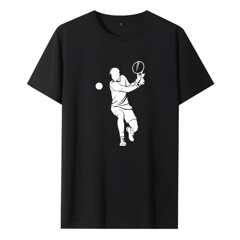 

Модная спортивная теннисная игровая футболка с декором 100%, Мужская Летняя Повседневная мужская рубашка с коротким рукавом, хлопковые высококачественные мужские футболки