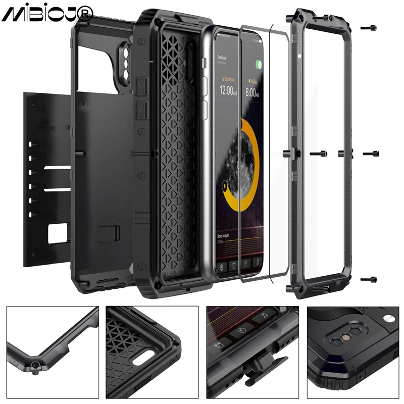 Tanie 360 Heavy Duty Metalowa Obudowa Ochronna IP68 Wodoodporna, Odporna Na Wstrząsy Pokrywa Dla IPhone 14 13 12 11 Pro X Xs Max XR 7 8 Plus SE