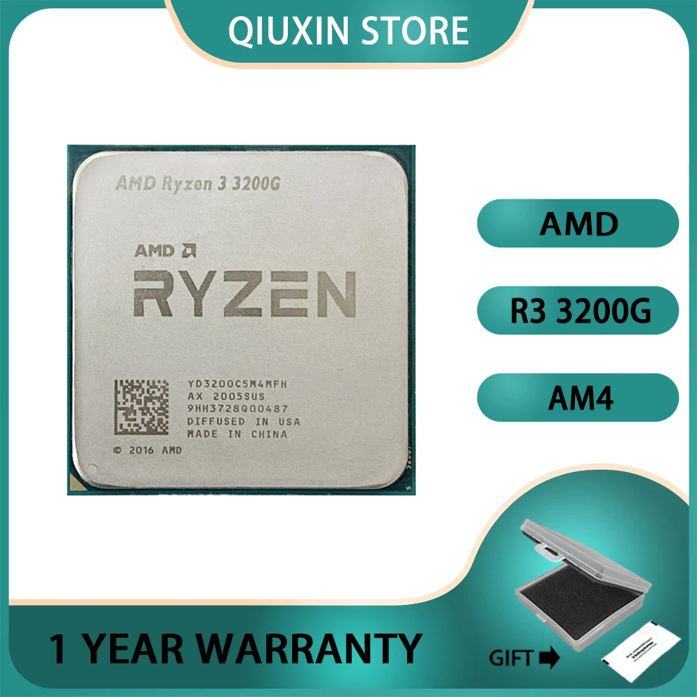 

AMD Ryzen 3 3200G R3 3200G Processor L3=4M YD3200C5M4MFH CPU3 .6 GHz Quad-Core Quad-Thread 65W Socket AM4