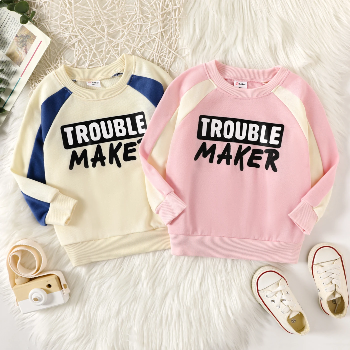 

PatPat Toddler Girl/Boy Letter Print Pullover Sweatshirt