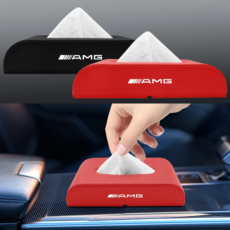 Коробка для салфеток с логотипом автомобиля автомобильные аксессуары Mercedes Benz AMG
