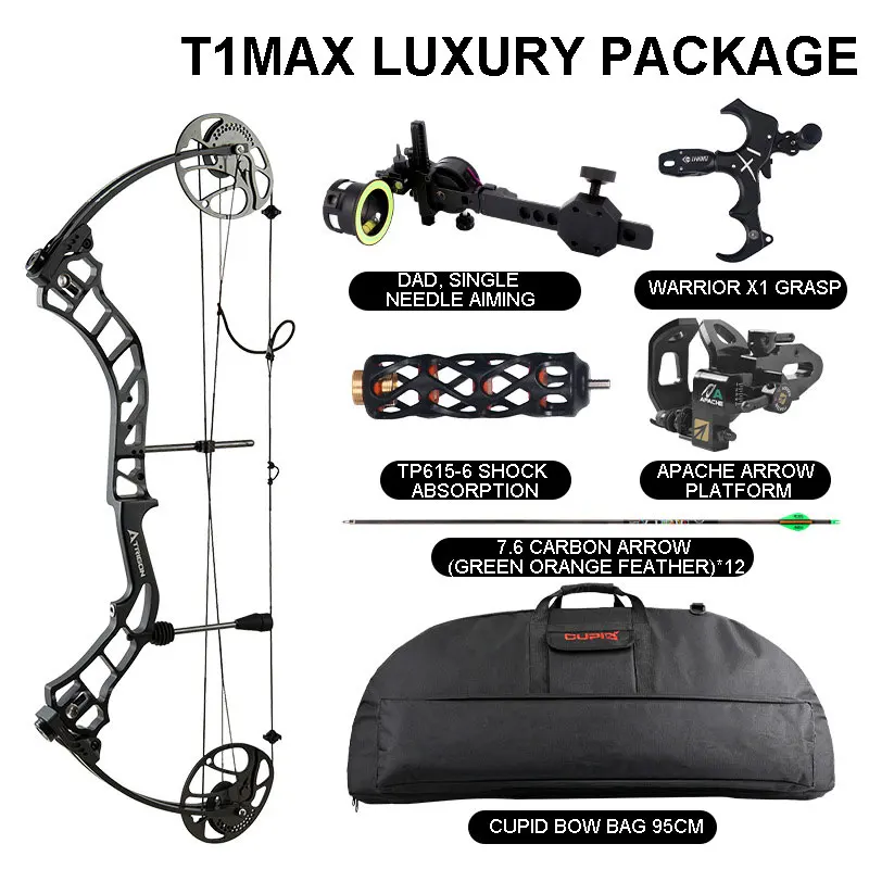 

Комплект композитного лука с регулируемым размером 30-70 фунтов, T1, композитный лук с шкивом, ибо, 320 кадров в секунду, для профессионального ох...