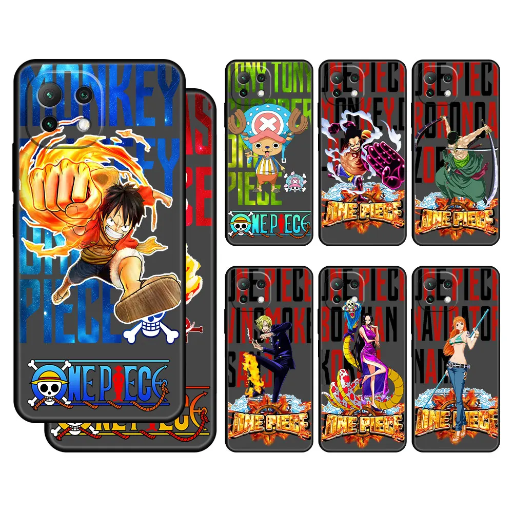 

One Piece Monkey D Luffy Ace Anime Case Funda for Xiaomi Redmi K40 Mi 11 10T 11T Lite Pro 12X K50 12 Note Black Cell Soft TPU