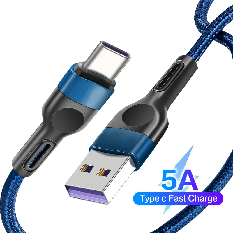 

Кабель USB Type-C 5A для Samsung S20 S21 Xiaomi POCO, провод USB C, шнур для быстрой зарядки, зарядный кабель для телефона, шнур