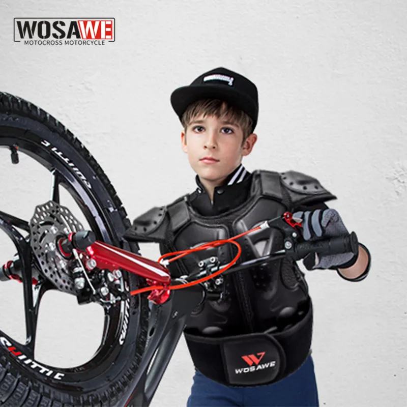 WOSAWE Protector Motorcycle Body Armor 4-16 Children Kid Guard Sports Jacket Gear Bicycle Snowboard Hockey Back Chest Protection