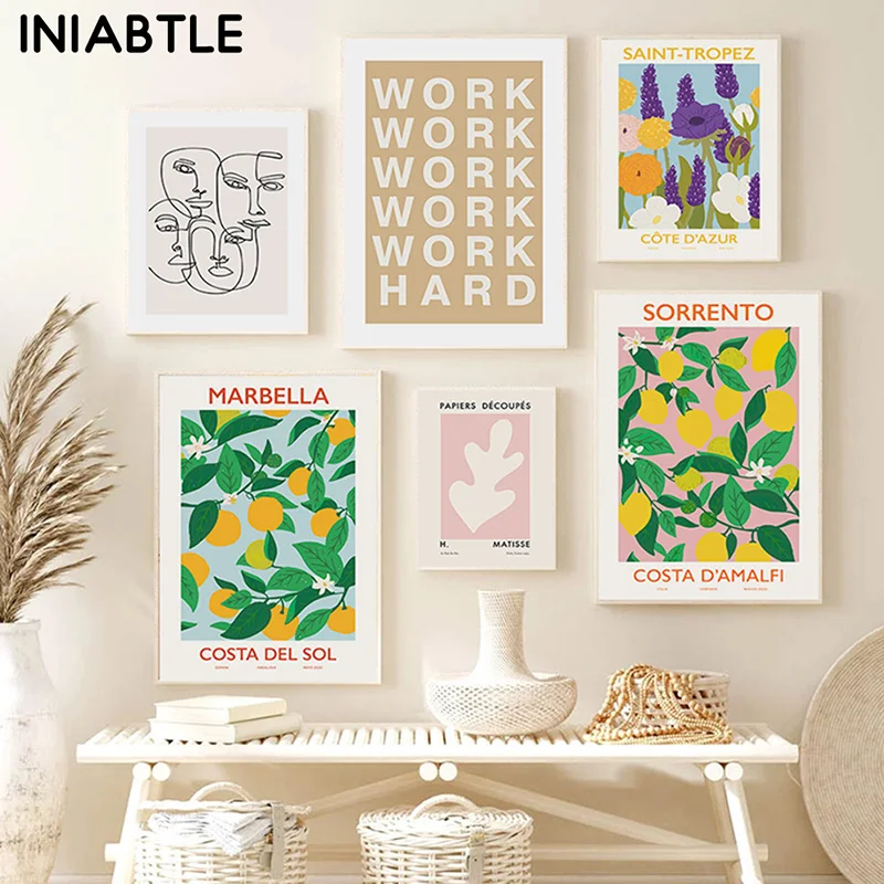 

Matisse Flower Fruit Line Abstract Nordic Posters And Prints Wall Art Canvas Painting Wall Pictures For Living Room Home Decor