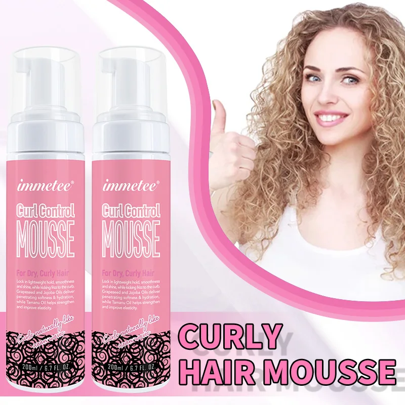 

Curly Hair Mousse Strong Hold Hair Foam Mousse Frizz-free Professional Styling Mousse For Wig Braids Women Men Kids No Residue