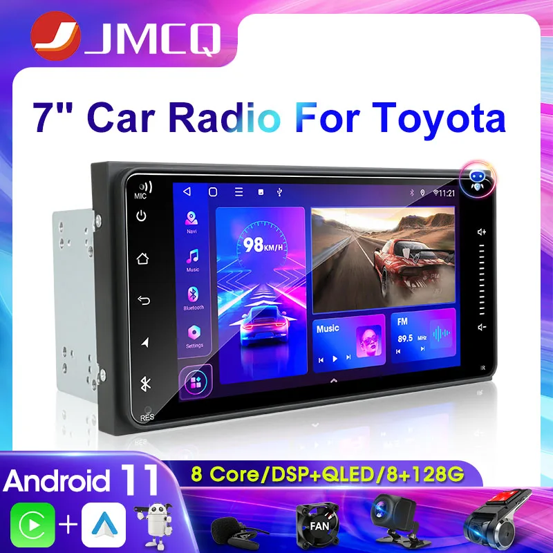 JMCQ Универсальный 7-дюймовый Android 10 автомобильный радиоприемник мультимедийный видеоплеер навигатор GPS для Toyota CAMRY HIACE PREVIA COROLLA RAV4