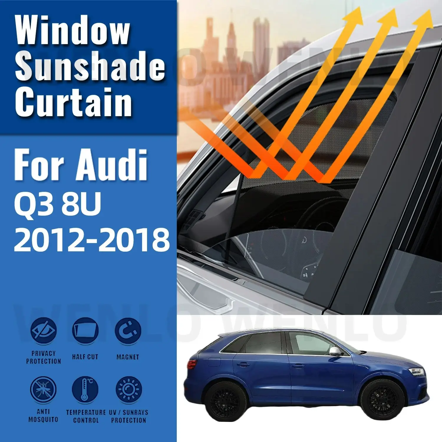 Для Audi Q3 8U 2012 2013 2014 2015 2016 2017 2018 Магнитный автомобильный солнцезащитный козырек