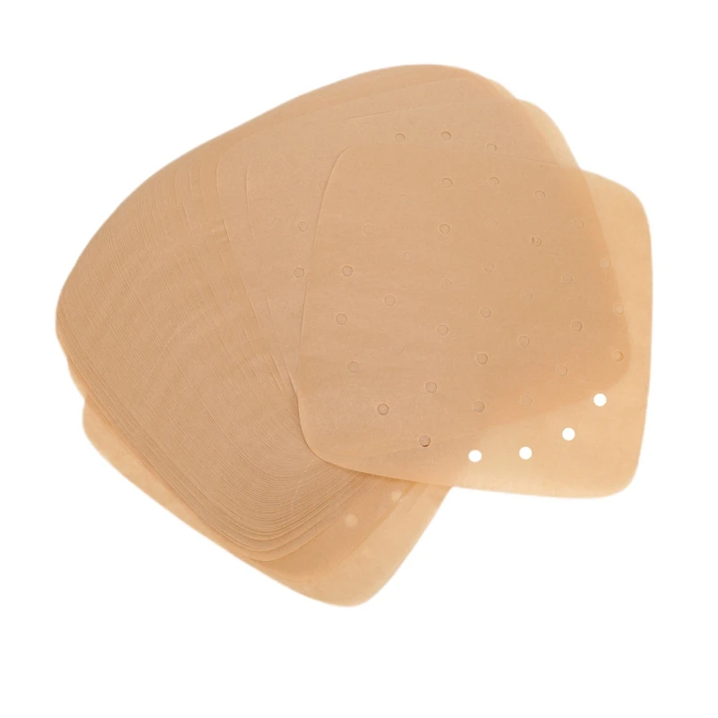 

HOT!Air Fryer Pads, 200 Sheets, 7.5 Inch Unbleached Square Air Fryer Pads / Steamer Paper / Silicone Paper