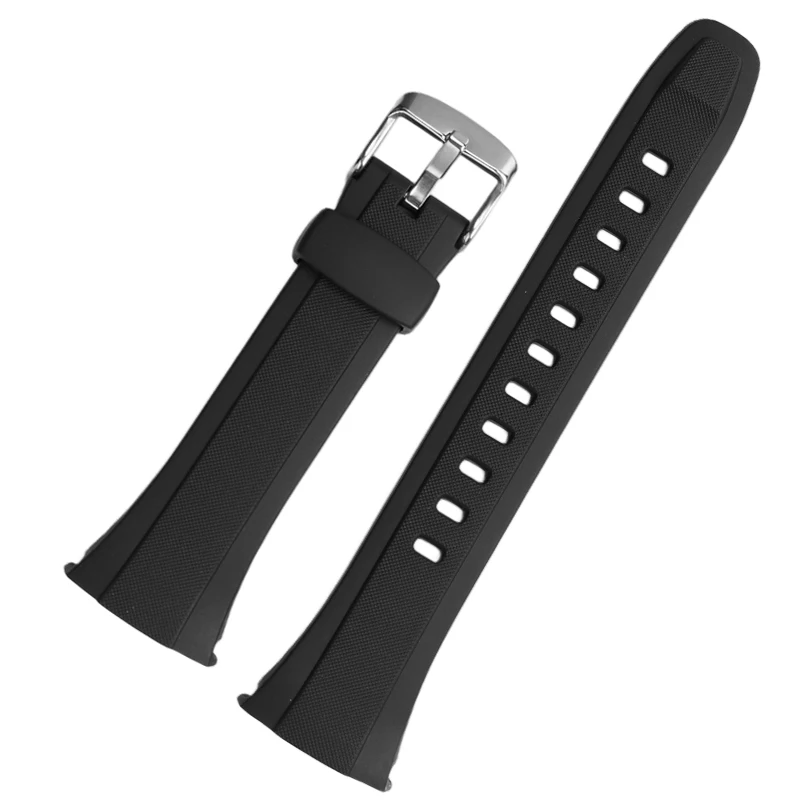 Фото Силиконовый ремешок для часов Casio WVA-M640/M650/WVQ-M410, силиконовый ремешок для часов из смолы, черные аксессуары, браслет для мужчин, ремень №5
