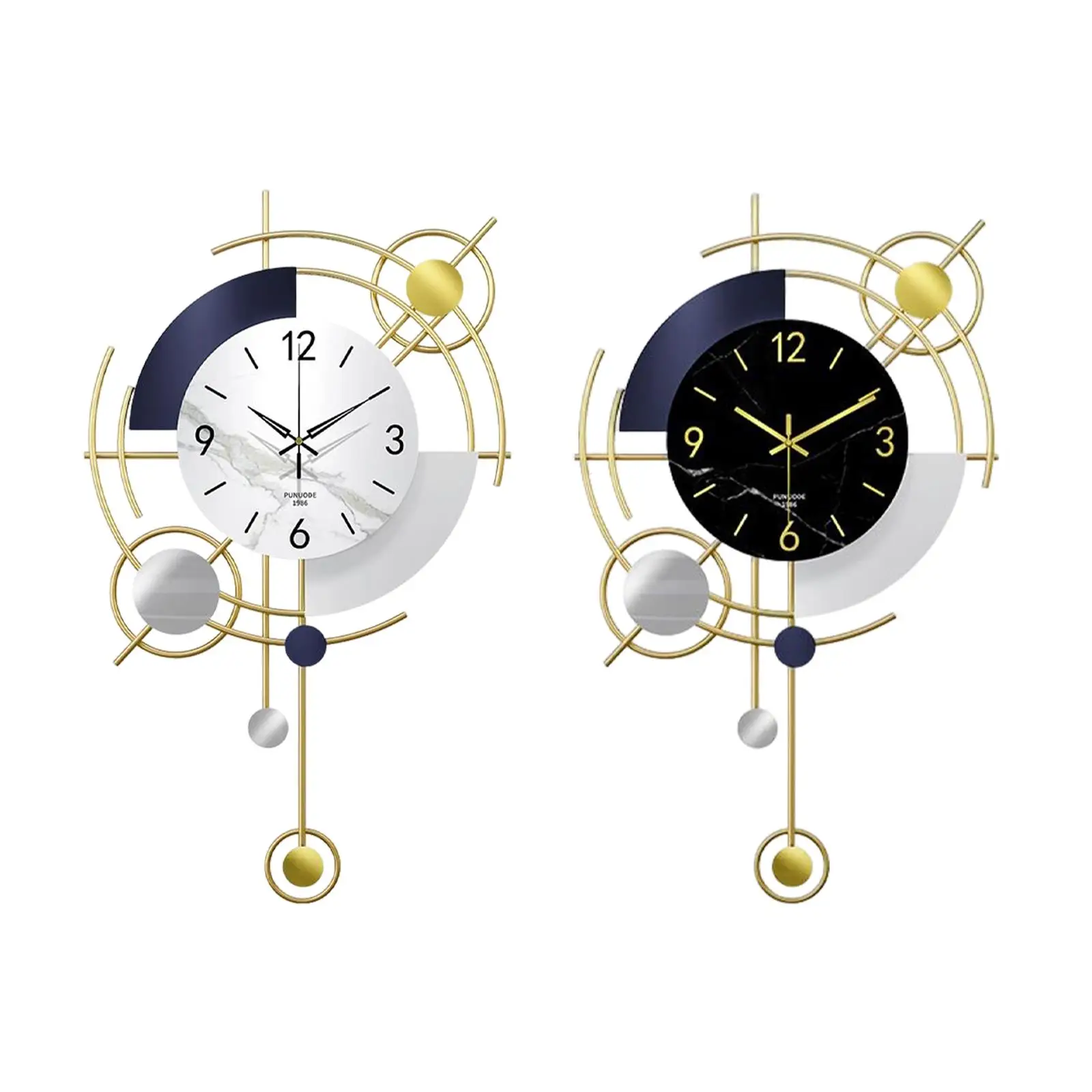 

Nordic Wall Clock Wall Art Hanging Retro Style Silent No Ticking for Home Bedroom Living Room Kitchen Decoration