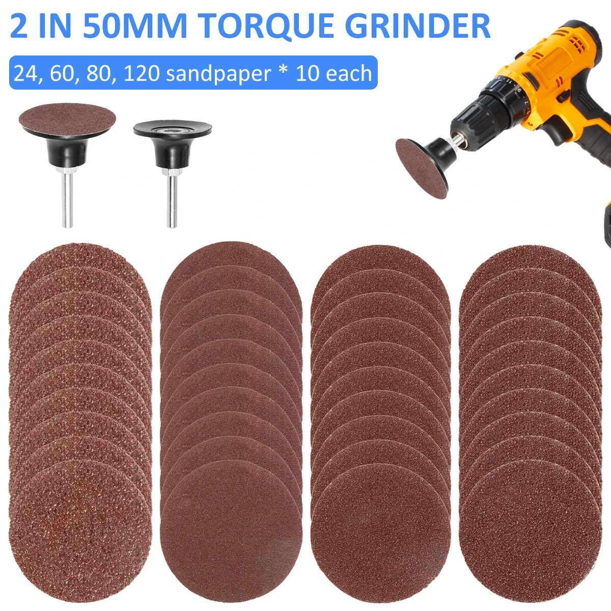 

40Pcs Sanding Disc 2In Roll Lock R-Type Quick Change Discs Grain Sanding Disc Metal Surface Conditioning Die Grinder Accessories