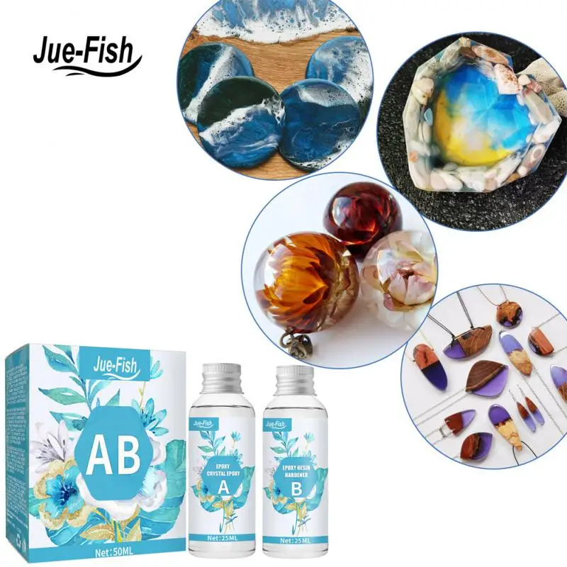 50 мл набор кристаллической эпоксидной смолы AB Клей Быстросохнущий бриллиантовый