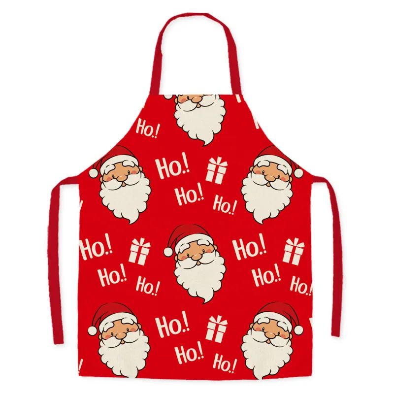 

Новинка, Лидер продаж, длинный фартук с милым мультяшным Санта-Клаусом, костюм для родителей и детей, фартук без рукавов, фартук для ресторан...